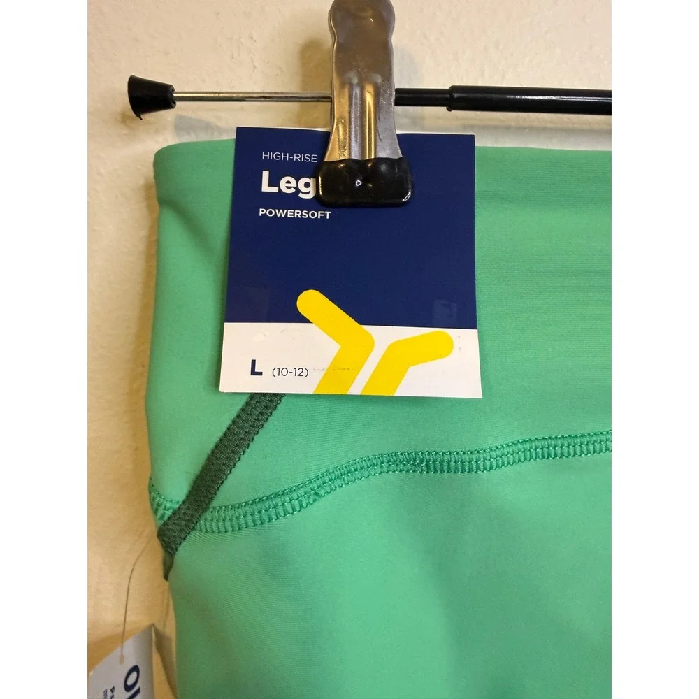 Old Navy Leggings Girls L 10-12 Green NWT Powersoft High-Rise Go-Dry Athletic